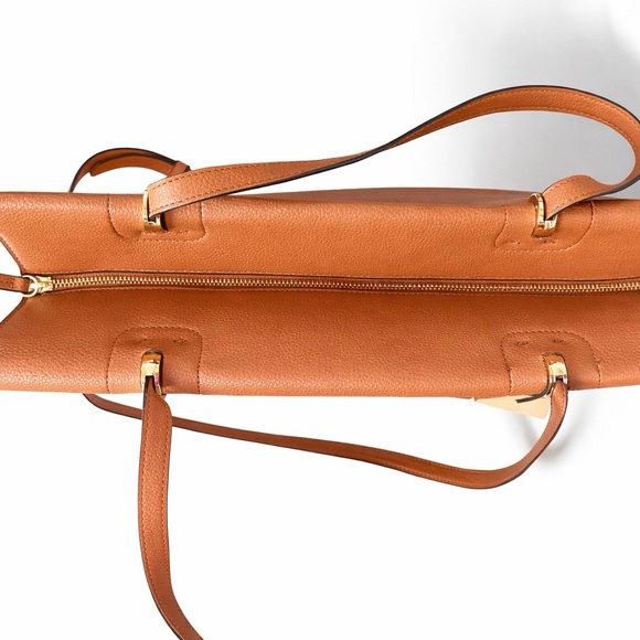 Steve Madden BNOLLA Cognac Satchel Tote NWT Gold Hardware - Picture 6 of 9